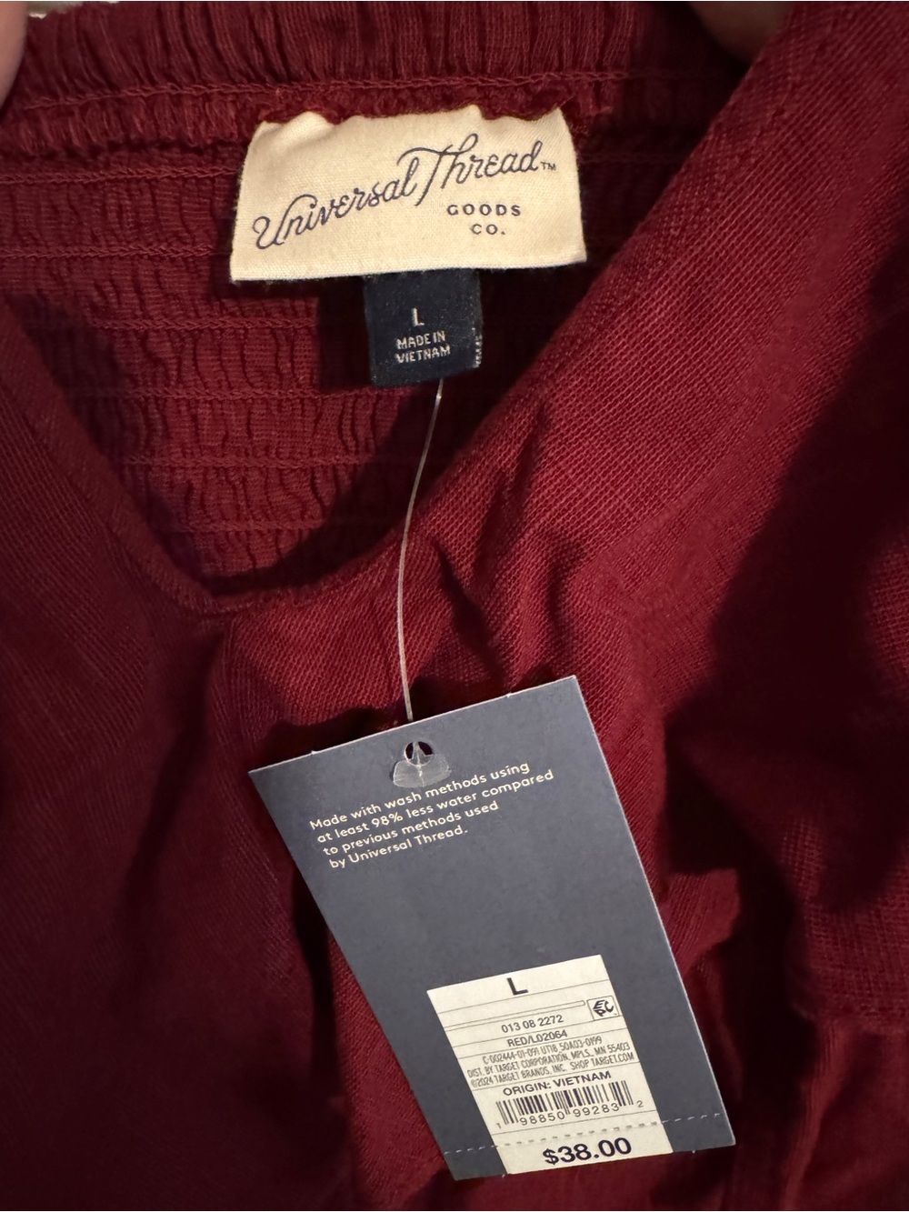 Universal Thread Burgundy Ruffle V-Neck Maxi Dress - Picture 3 of 3
